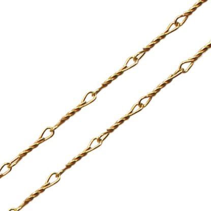 Wholesale chains, Gold plated Sterling Silver Fancy Twisted Chain 6.7 by 1mm, bulk chain by the foot