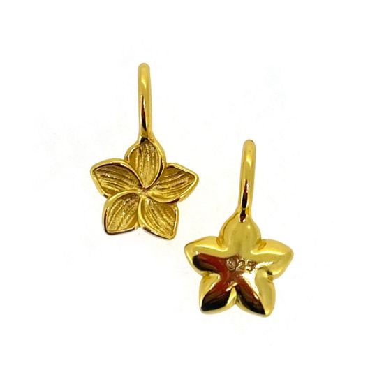 Gold over Sterling Silver Frangipani Flower Charm