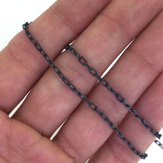 Wholesale chains, Oxidized Sterling Silver Diamond Cut Box Chain 3.8 by 2.1mm, Bulk Chain by the foot