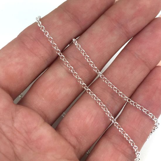 Wholesale Italian Sterling Silver Chains By the Foot- 2mm Rolo Bulk Chain