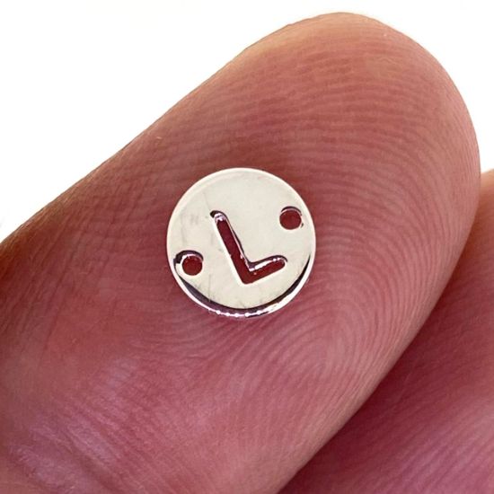 wholesale sterling silver letter connectors,bracelet connectors,permanent Jewelry charms