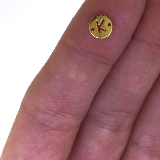 wholesale gold over sterling silver letter connectors,bracelet connectors,permanent Jewelry charms