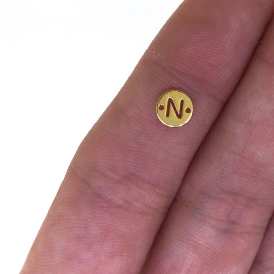 wholesale gold over sterling silver letter connectors,bracelet connectors,permanent Jewelry charms
