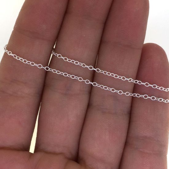 Wholesale Chain, 925 Sterling Silver Light Cable Chain 2 by 1.5mm Bulk Chain by the foot