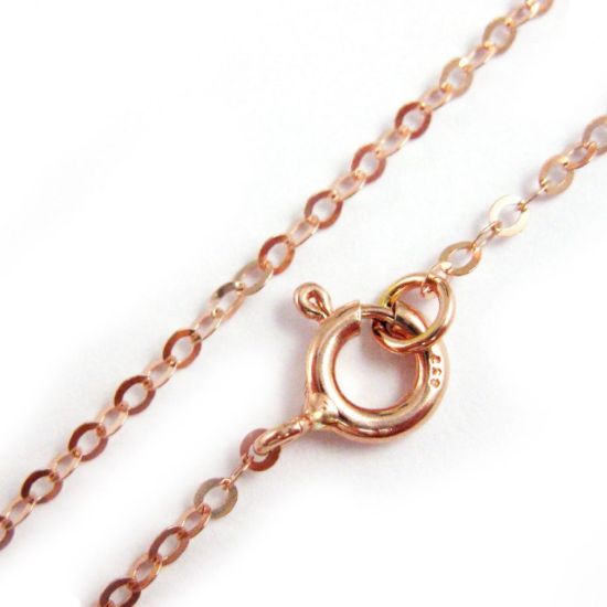Wholesale Rose Gold plated Sterling Silver Light Flat Cable Chain Wholesale Bulk Necklace Chains Jewelry Making Chains Supplies Wholesaler AZ Findings