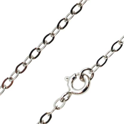 Wholesale Rhodium plated Sterling Silver 3.5mm Flat Cable Oval Chain, Wholesale Bulk Necklace Chains