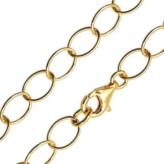 Wholesale Gold over Sterling Silver Cable Oval Chain, Wholesale Bulk Necklace Chains