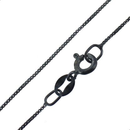 Wholesale Oxidized Sterling Silver Finished Chain - Tiny Box Chain -0.8mm thickness