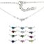 Wholesale 925 Sterling Silver Angel Wing Heart Birthstone Charm Bracelet or Anklet-Adjustable Length 