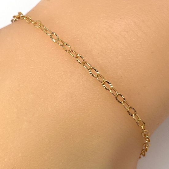 Wholesale 1/20 14K Gold Filled Textured Cable Chain  1.2mm by 1.8mm (sold per foot )