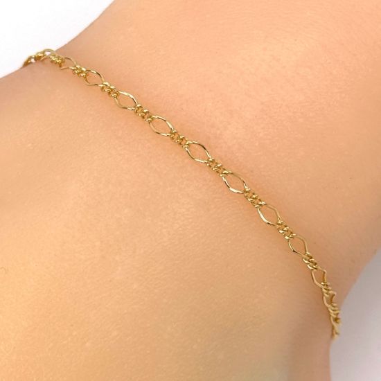wholesale jewelry making bulk chain-gold filled figaro 8 chains for permanent jewelry