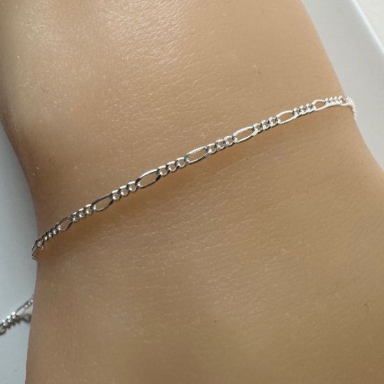 Wholesale sterling silver figaro chain by the foot