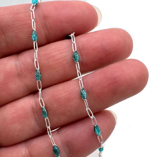 wholesale sterling silver paper clip Enamel chain by the foot