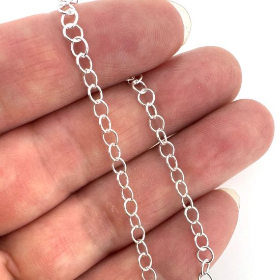 Wholesale Sterling Silver Bulk Chain - 3mm round cable Chain