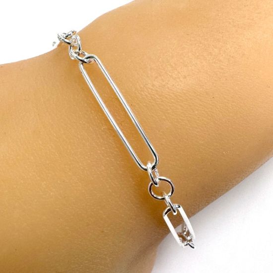 wholesale sterling silver jewelry making chains in bulk-silver paperclip chain