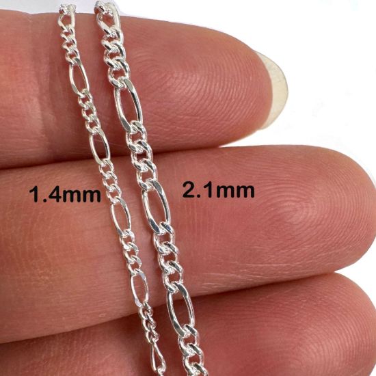 Wholesale sterling silver figaro chain by the foot