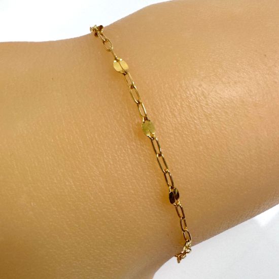 Wholesale 1/20 14K Gold Filled flattened paperclip Chain 1+3 1.2mm by 1.8mm (sold per foot )