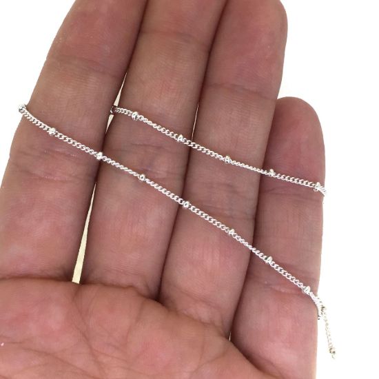Wholesale Sterling Silver Finished Chain -1.8mm Ball Satellite Curb Chain