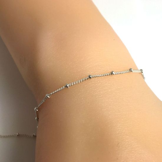 Wholesale Sterling Silver Finished Chain -1.8mm Ball Satellite Curb Chain