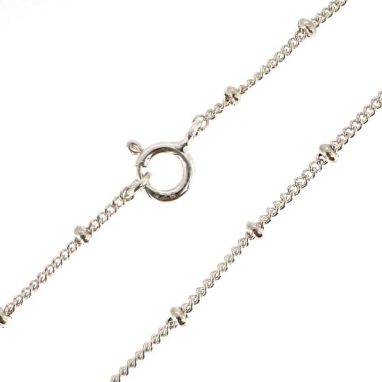 Wholesale Sterling Silver Finished Chain -1.8mm Ball Satellite Curb Chain