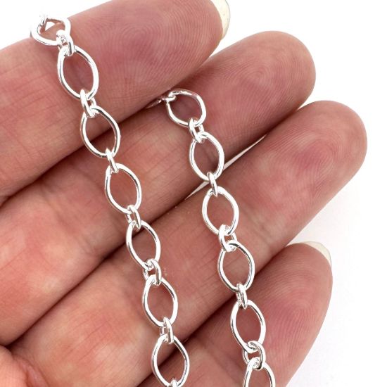 Wholesale 925 Italian Sterling Silver Finished Chain - 1+1 Oval Cable Chain 