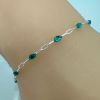 Wholesale Sterling Silver Necklace Chain-Long Box -1+3 Paperclip Turquoise Enamel Chain