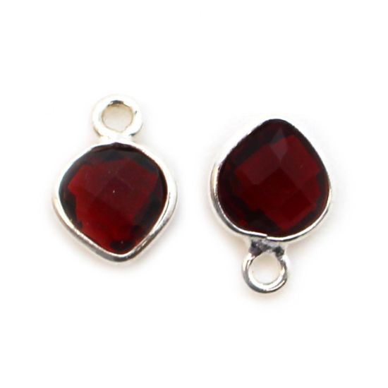 wholesale bezel gemstone-Garnet heart charm