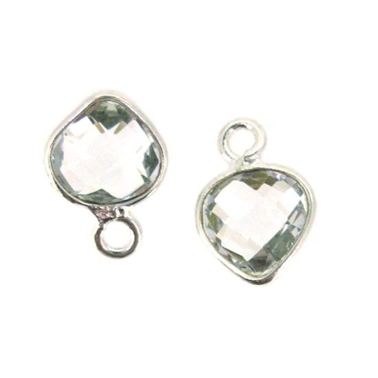wholesale bezel gemstone-Crystal Quartz heart charm
