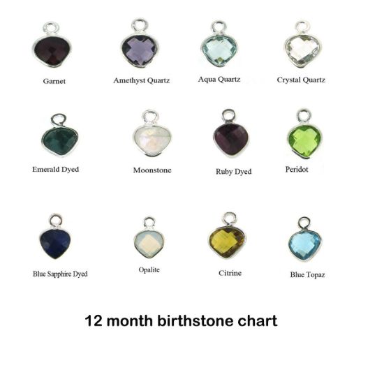 wholesale bezel birthstone charm pendant-heart gemstone charms