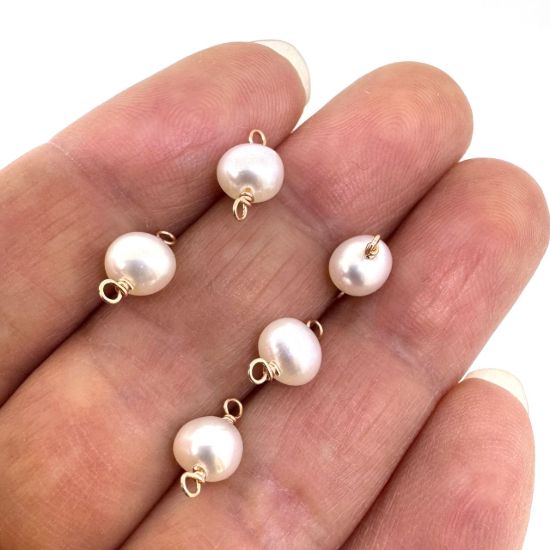 Wholesale permanent jewelry charm connectors- 5mm pearl connectors