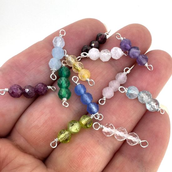 WHOLESALE STERLING SILVER JEWELRY MAKING SUPPLY-BIRTHSTONE CONNECTORS