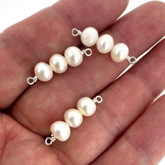 wholesale sterling silver jewelry making supplies-pearl connectors