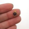 Wholesale Gold Plated Sterling Silver Bezel Charm Pendant - 10x7mm Tiny Heart Shape Birthstone Charms