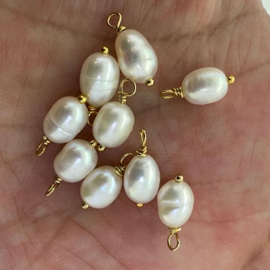 wholesale 14k gold filled pearl charms 