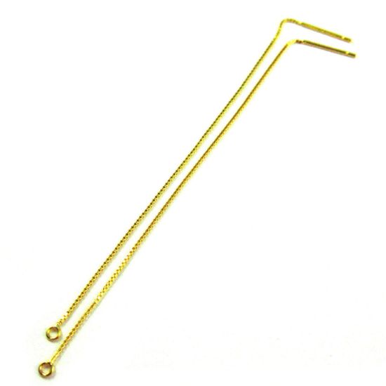 Wholesale Gold Plated Sterling Silver Long Dangle Ear Threads or Threaders (1 pair)