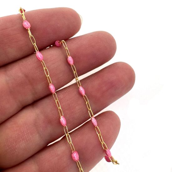 wholesale jewelry making bulk chain-gold filled  PaperClip Enamel chains for permanent jewelry