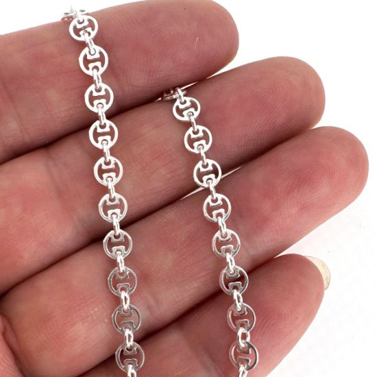 wholesale sterling silver bulk disc chain-permanent jewelry chain