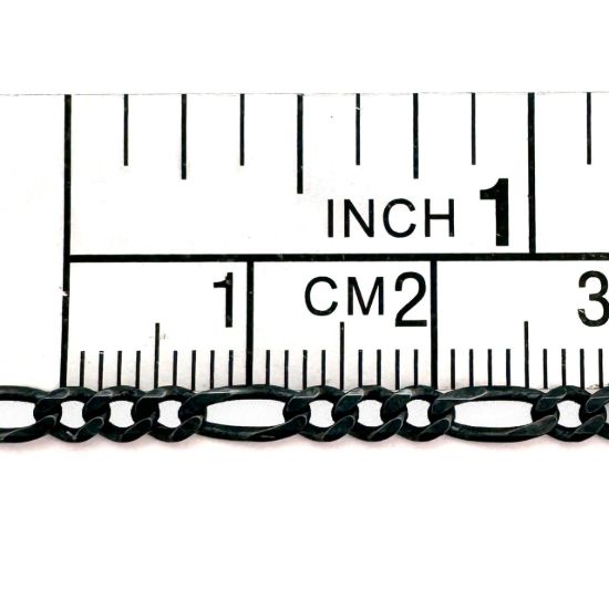 Wholesale Chain, Oxidized Sterling Silver Figaro Chain, Finished Chain