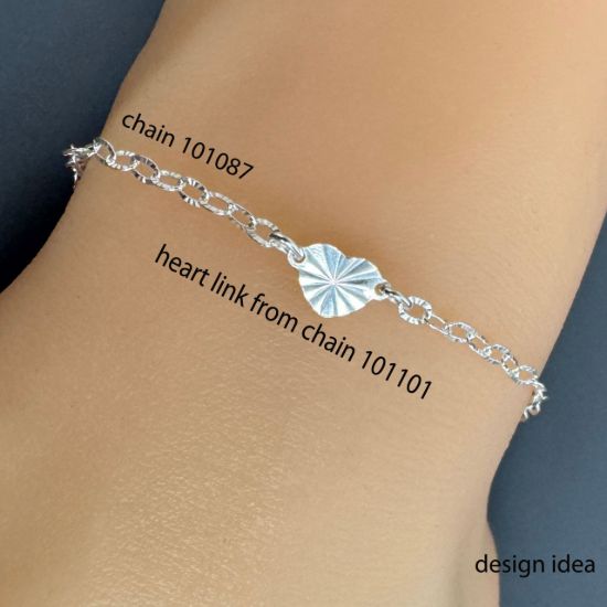 wholesale sterling silver bulk heart chain-permanent jewelry chain