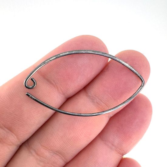 	Wholesale Ear Wires, Oxidized Sterling Silver Marquise Ear Wire