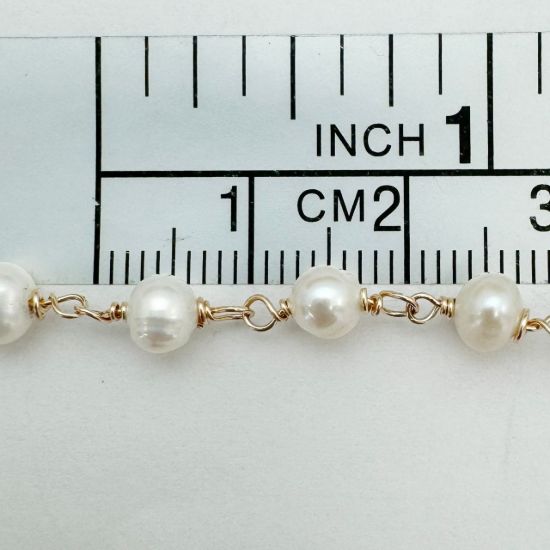 WHOLESALE GOLD FILLED PEARL ROSARY CHAIN 4-5mm for jewelry making