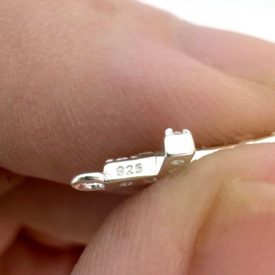 925 Sterling Silver Cross Connector Charm with CZ stones 