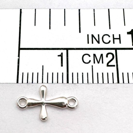 925 Sterling Silver Cross Connector Charm