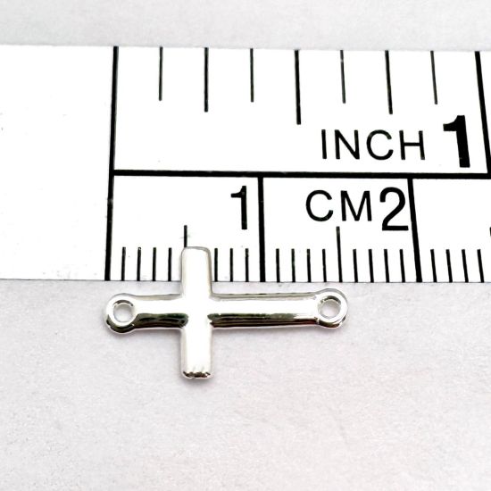 925 Sterling Silver Cross Connector Charm
