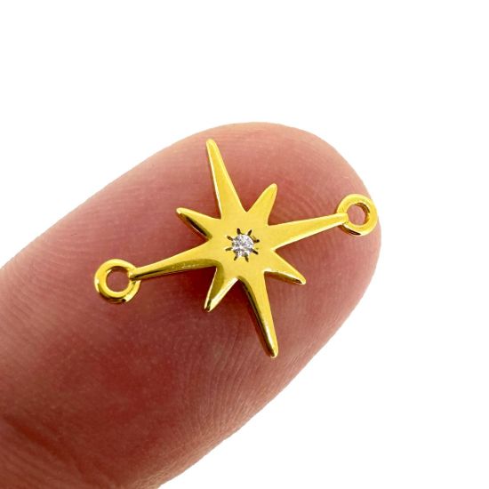 925 Sterling Silver Northstar Charm with CZ