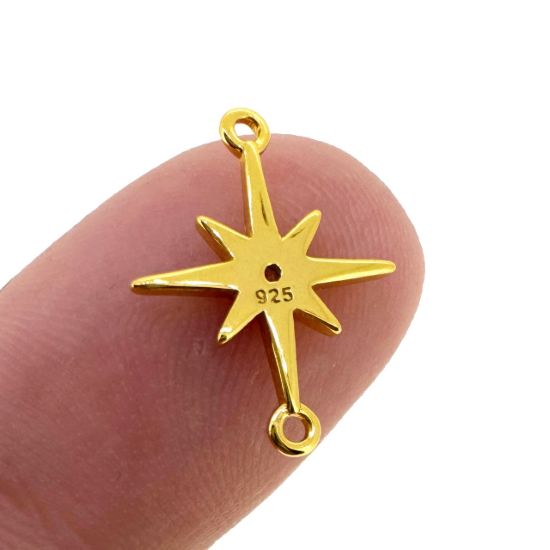 925 Sterling Silver Northstar Charm with CZ