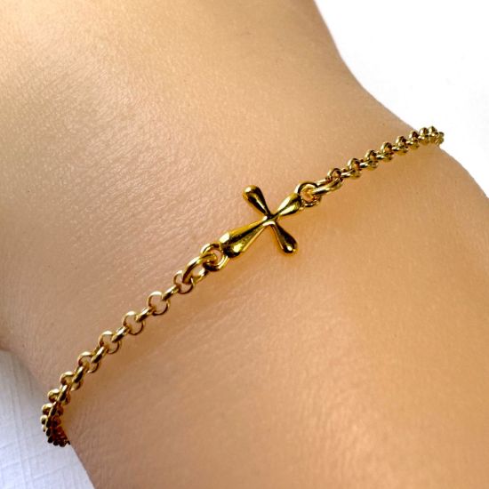 Gold Over 925 Sterling Silver Cross Connector Charm