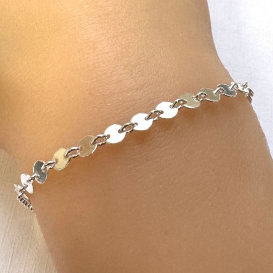 Wholesale Gold over Sterling Silver 4mm Round Sequin Disc Chain, Wholesale Bulk Necklace Chains