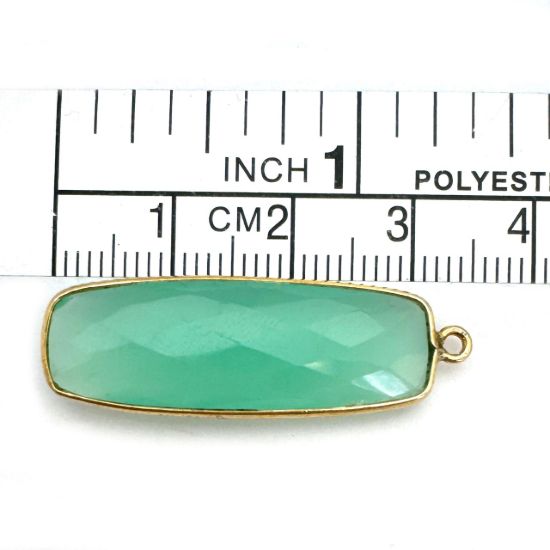 	Wholesale Gold plated Sterling Silver Rectangle Bezel Peru Chalcedony Gemstone Pendant, Wholesale Gemstone Pendants for Jewelry Making