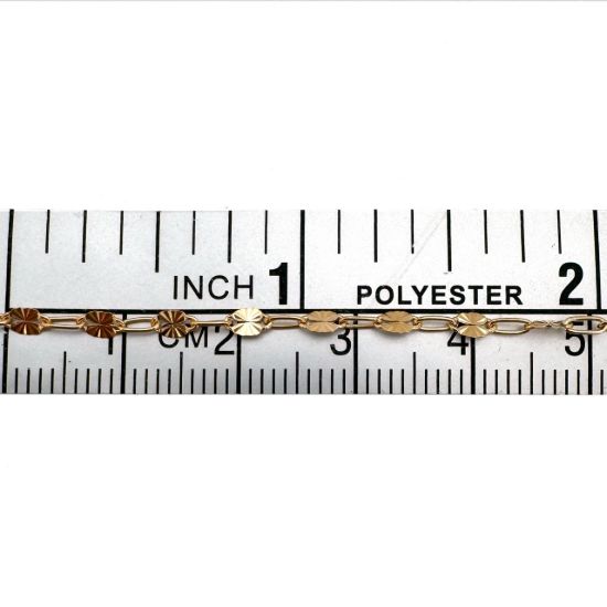 Wholesale 1/20 14K Gold Filled Bulk Chain - Sunburst Paperclip Chain 3.5 x 1.2mm (sold per foot)